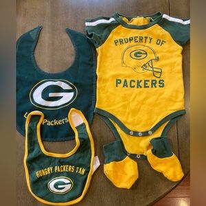 Baby Green Bay Packers bundle onesie bib booties
